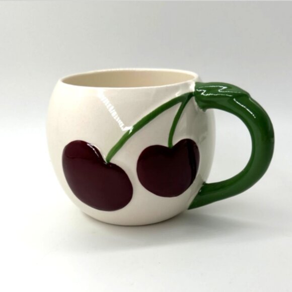 Room Essentials Cherry Ceramic Mug Set of 2 – 14oz – Brand New - Picture 2 of 10